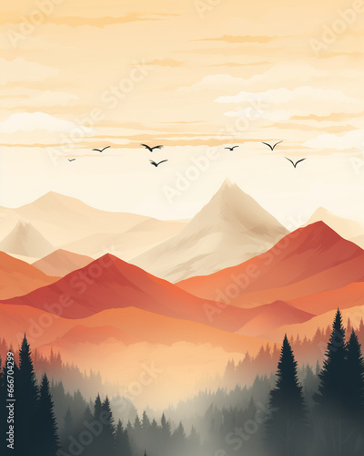 sunrise in mountains