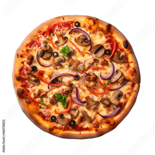 Pizza on white background
