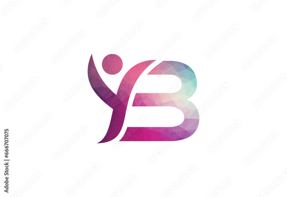Abstract Initial Letter B Connecting People Logo. Abstract Initial Letter B Connecting People Logo.
