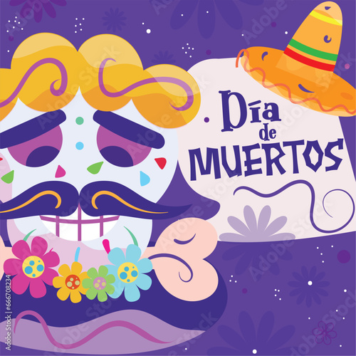 DAY OF THE DEAD SKULL CELEBRATION BACKGROUND