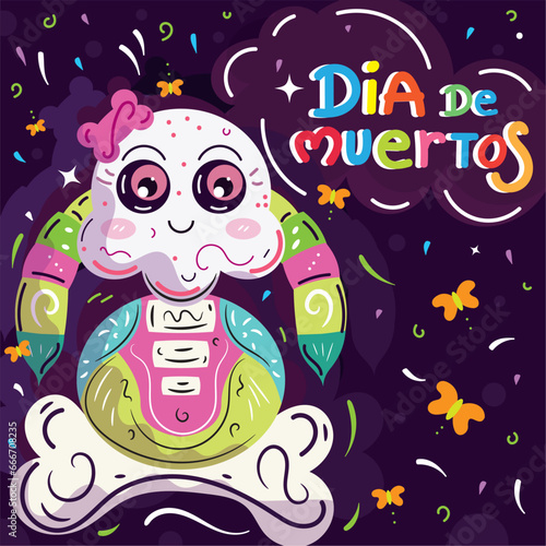 CARD DAY OF THE DEAD CELEBRATION BACKGROUND