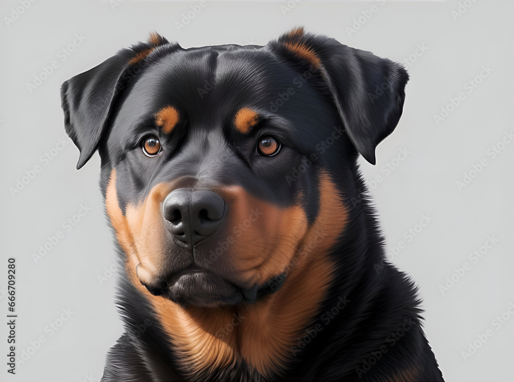 portrait of a Rottweiler black dog