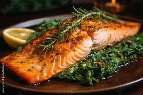 Seared Salmon Delicacy: Freshly Cooked Perfection © NikoG
