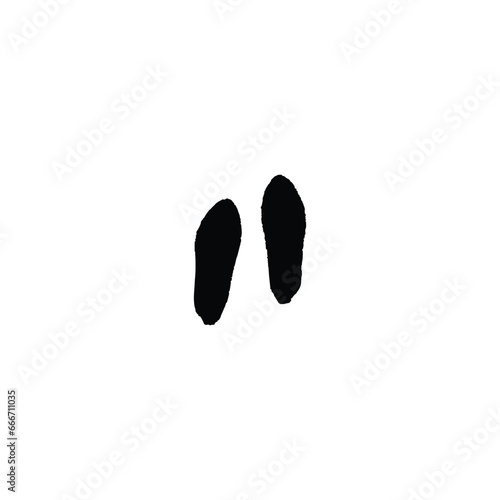 Foot print icon. Simple style running poster background symbol. Foot print brand logo design element. Foot print t-shirt printing. Vector for sticker.