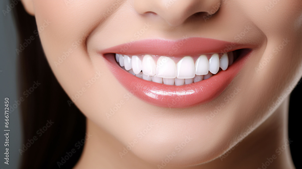 Beautiful female smile after teeth whitening procedure. Dental care. Dentistry concept. Beautiful female smile after teeth whitening procedure. Dental care. Dentistry concept.