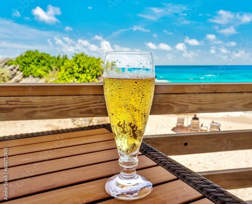 Cold beer on a hot day by the beach, South Shore, Bermuda, North Atlantic