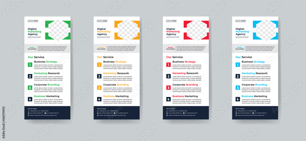 Modern creative corporate business dl flyer or rack card layout concept background flyer brochure cover template for grow up your business to the next level