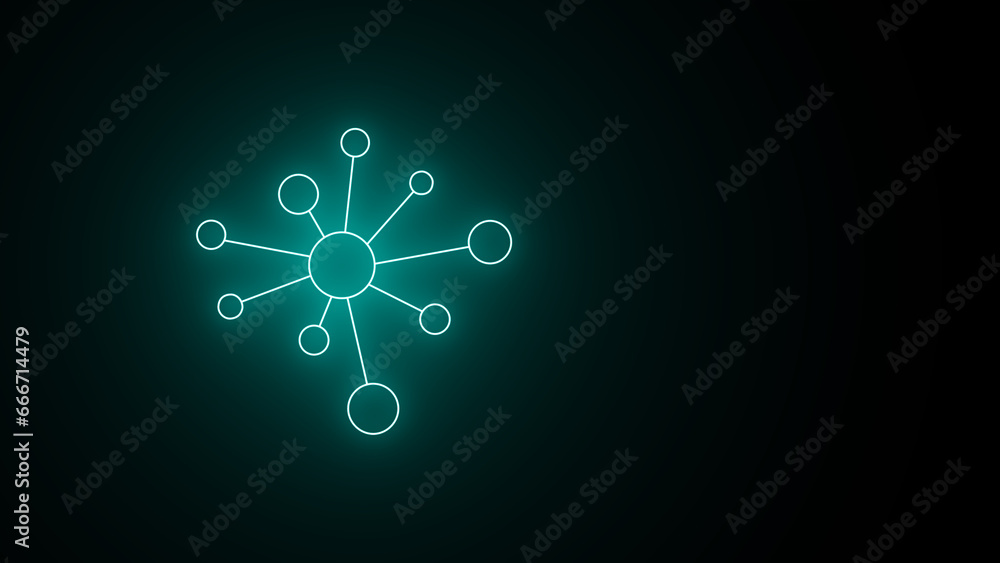 Glowing Molecules neon icon. Medical studies of molecular structures. Glowing Molecules neon icon. Medical studies of molecular structures.