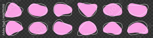 Amoeba, irregular blob shape vector illustration set