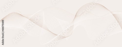Minimal beige-gray wall art. Dynamic lines in light cofee tones. Place for logos, messages, text placement.