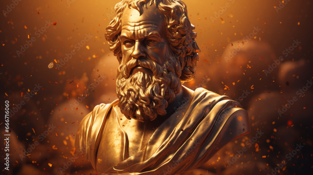 Socrates bust sculpture, the Greek philosopher.
