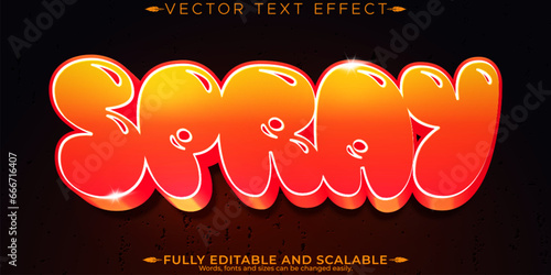 Graffiti text effect, editable spray and street text style