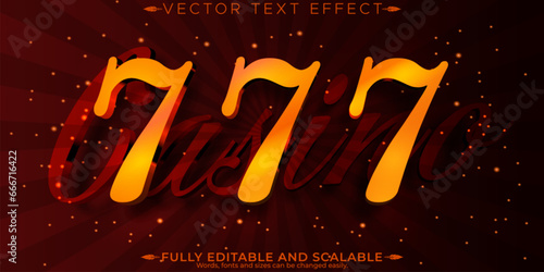 Editable text effect casino, 3d slot and spin font style