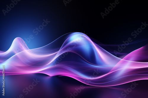 Creative abstract background with graceful blue and purple wavy shapes, evoking a sense of fluidity, mystique, and artistic intrigue. Ai generated