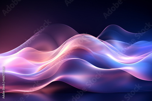 Creative abstract background with graceful blue and purple wavy shapes, evoking a sense of fluidity, mystique, and artistic intrigue. Ai generated