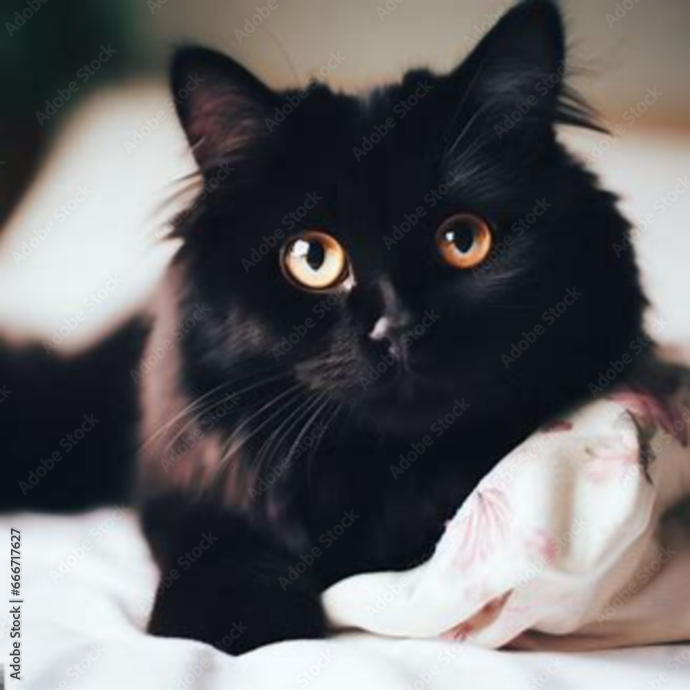 portrait of a black cat generated ai portrait of a black cat generated ai