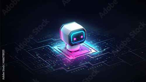 Artificial intelligence chat bot connected to computer processing unit