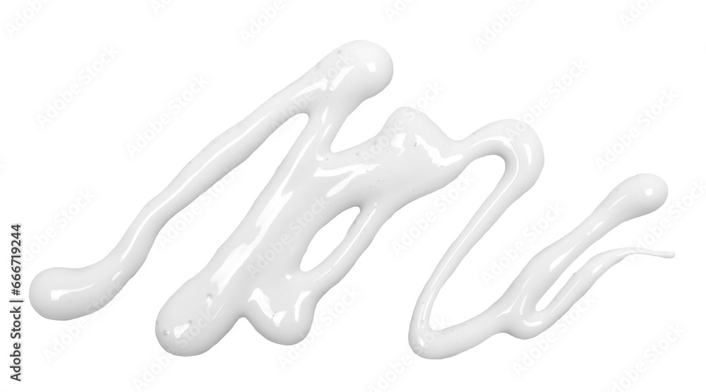 Sun lotion spilled in shape scribbling, tanning cream puddle, white skincare product isolated on white, top view, clipping path Sun lotion spilled in shape scribbling, tanning cream puddle, white skincare product isolated on white, top view, clipping path