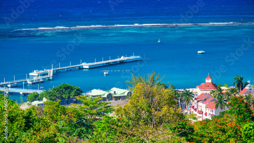 Aerial view of Ocho Rios, Jamaica photo