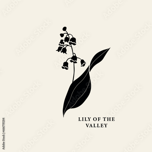 Flat vector lily of the valley drawing