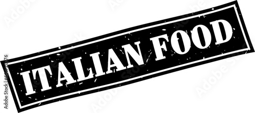 Italian food square grunge rubber stamp