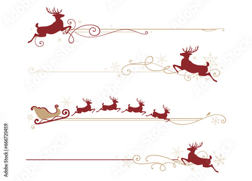 A set of Reindeer and snowflake style dividers
