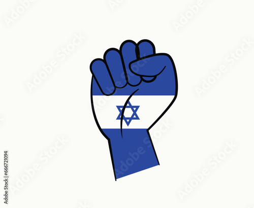 Israel Hand Emblem Flag Middle East country Symbol Abstract Vector Design
