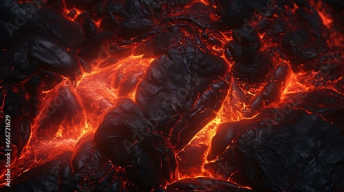 a close-up of a red fire