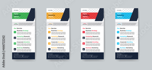 Modern creative corporate business dl flyer or rack card layout concept background flyer brochure cover template for grow up your business to the next level
