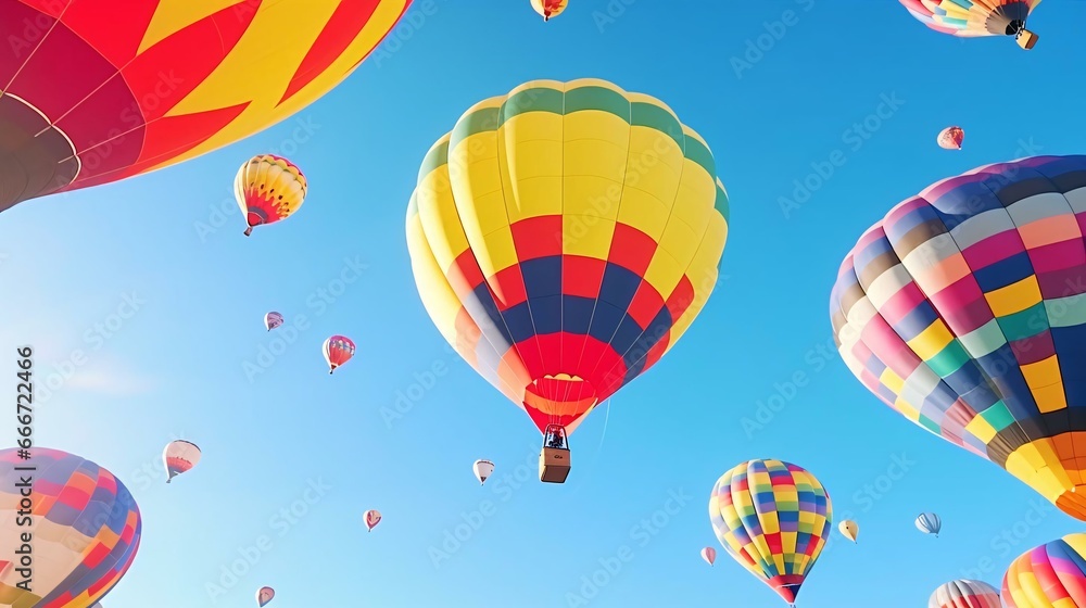 Obraz premium a group of hot air balloons in the sky
