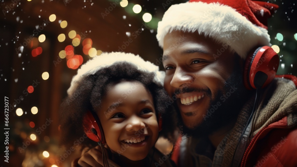 Father and Son Embrace the Christmas Spirit in African Traditional Attire Father and Son Embrace the Christmas Spirit in African Traditional Attire