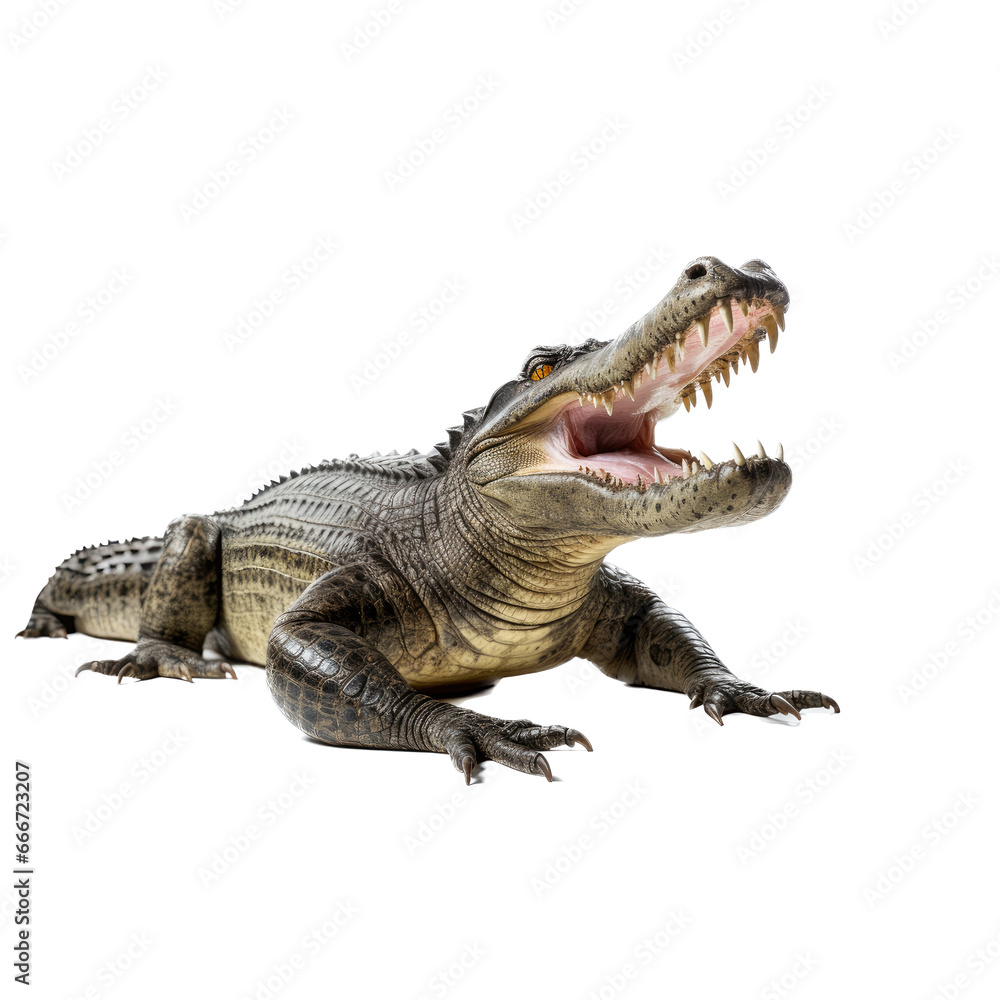 an American alligator (Alligator mississippiensis) with open mouth and ...