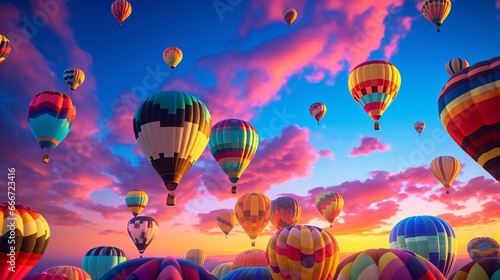 a group of hot air balloons in the sky