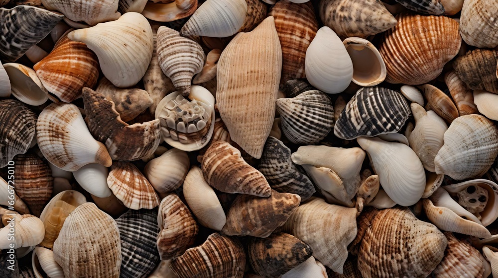 a pile of different types of shells Stock Photo | Adobe Stock