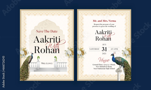 Traditional Royal Wedding Invitation card design
