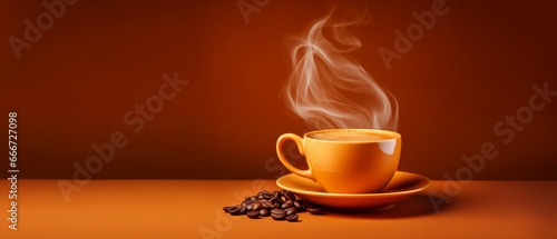 Fragrant cup of coffee background