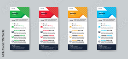 Modern creative corporate business dl flyer or rack card layout concept background flyer brochure cover template for grow up your business to the next level