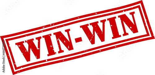 Win-win square grunge rubber stamp