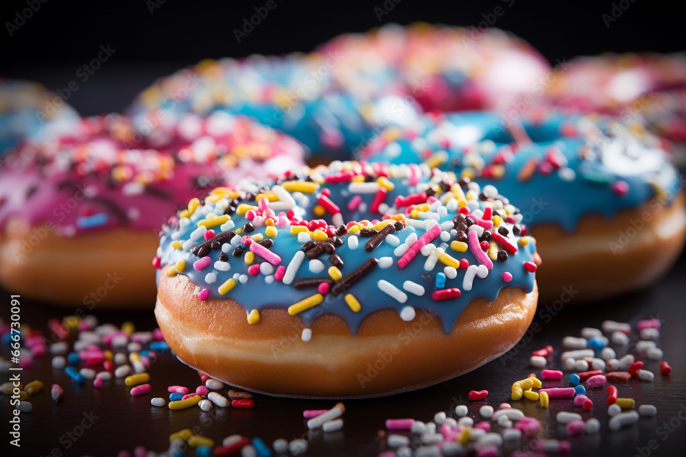 Variety of delicious and tasty donuts, each one a delectable treat waiting to be savored. Ai generated