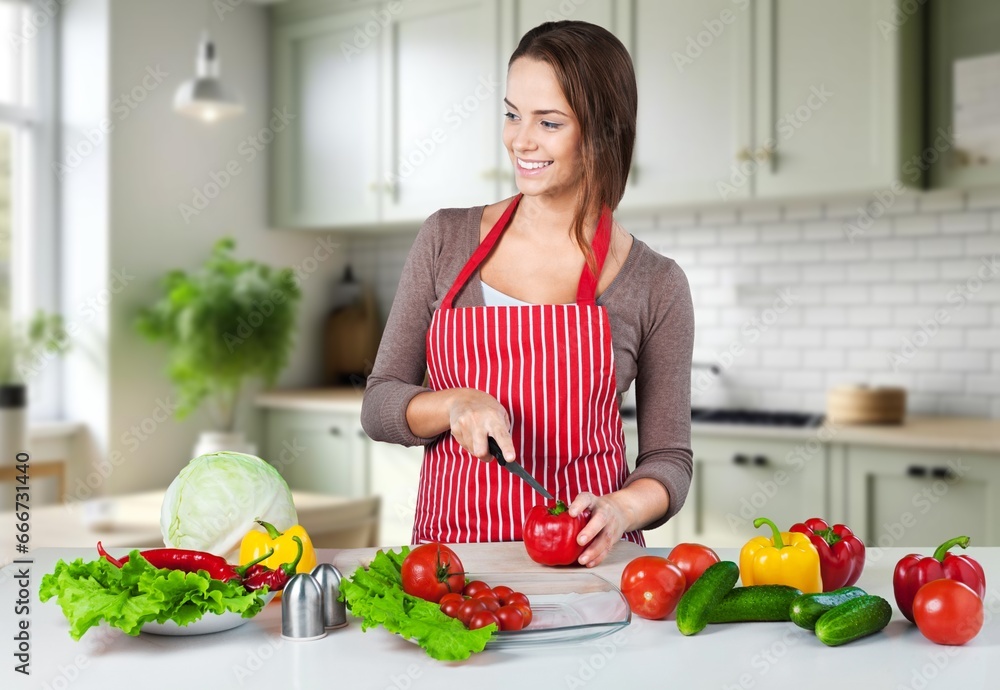 Happy young woman eats fresh fruits, AI generated image Happy young woman eats fresh fruits, AI generated image