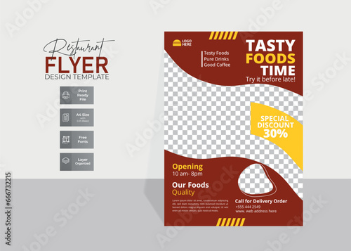 Restaurant food flyer template design or food menu design
