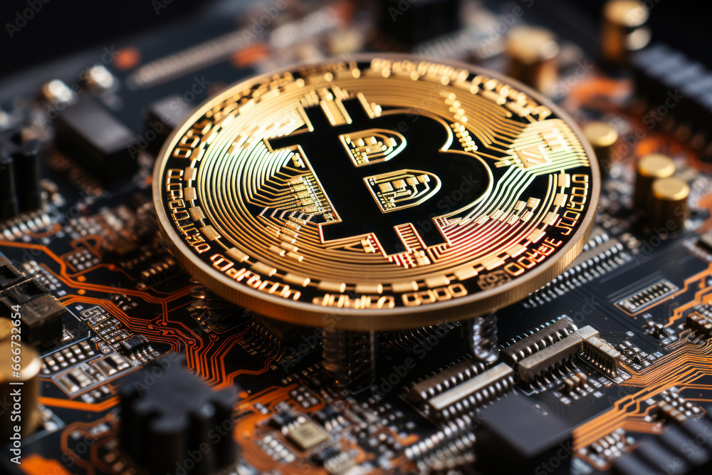 Beautiful cryptocurrency hologram design close up Beautiful cryptocurrency hologram design close up