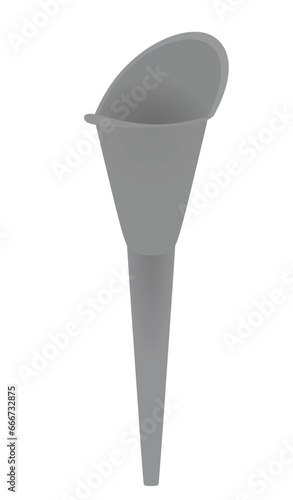 Grey  plastic funnel. vector illustration