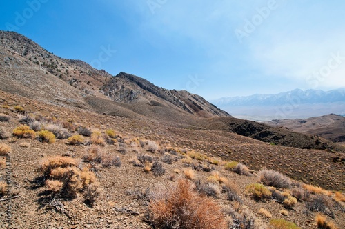Smoke From A Wildfire In The High Sierra Nevada Mountains From The Inyo Mountains; Sierra Nevada, California, Usa