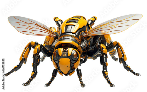 Robotic Bee Soaring in Solid Hues on isolated background © MatPhoto
