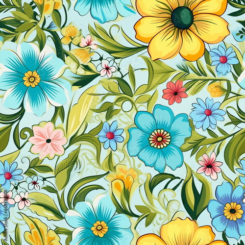 Seamless Floral Pattern Illustration  Exquisite Floral Texture and Design