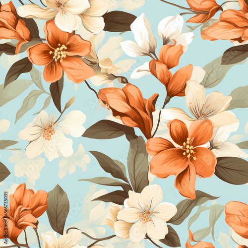 Seamless Floral Pattern Illustration: Exquisite Floral Texture and Design