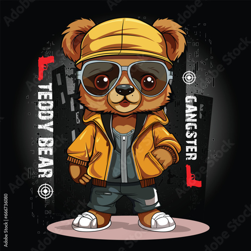 Gangster Bears Clip art Illustration