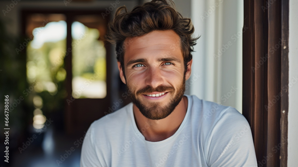 Confident Elegance: Smiling Middle-Aged Caucasian Man Confident Elegance: Smiling Middle-Aged Caucasian Man