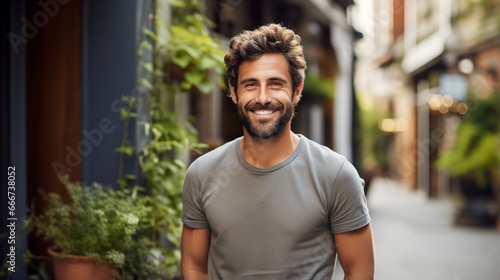 Confident Elegance: Smiling Middle-Aged Caucasian Man